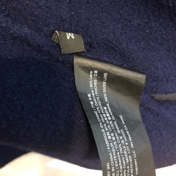 GUC Theory Clairene Shawl Jacket Wool Blue M - Picture 7 of 7